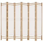 vidaXL Separator de cameră pliabil cu 6 panouri 240 cm bambus și pânză vidaXL Separator de cameră pliabil cu 6 panouri 240 cm bambus și pânză
