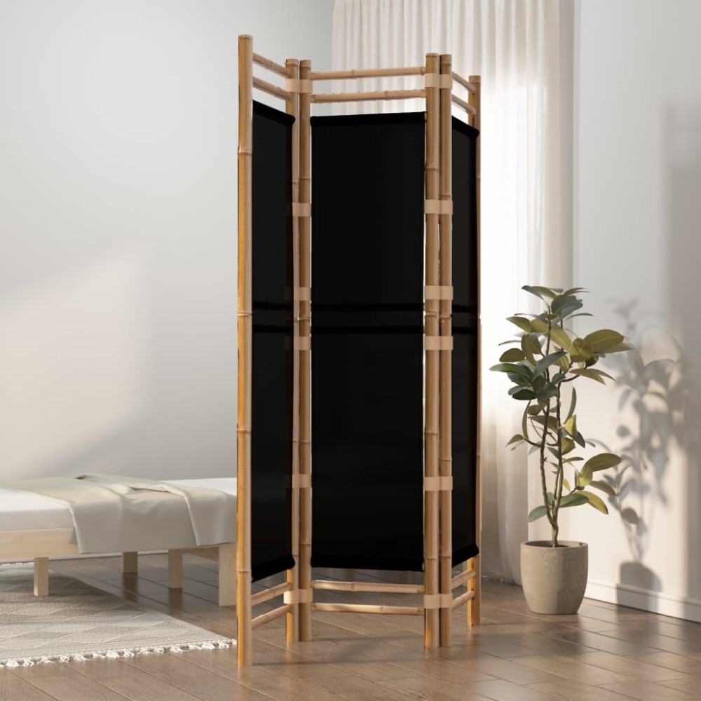 vidaXL Separator de cameră pliabil cu 3 panouri 120 cm bambus și pânză