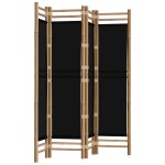 vidaXL Separator de cameră pliabil cu 4 panouri 160 cm bambus și pânză