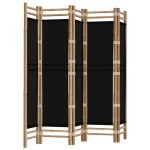vidaXL Separator de cameră pliabil cu 5 panouri 200 cm bambus și pânză vidaXL Separator de cameră pliabil cu 5 panouri 200 cm bambus și pânză