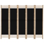 vidaXL Separator de cameră pliabil cu 5 panouri 200 cm bambus și pânză vidaXL Separator de cameră pliabil cu 5 panouri 200 cm bambus și pânză
