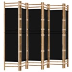 vidaXL Separator de cameră pliabil cu 6 panouri 240 cm bambus și pânză vidaXL Separator de cameră pliabil cu 6 panouri 240 cm bambus și pânză