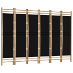 vidaXL Separator de cameră pliabil cu 6 panouri 240 cm bambus și pânză vidaXL Separator de cameră pliabil cu 6 panouri 240 cm bambus și pânză