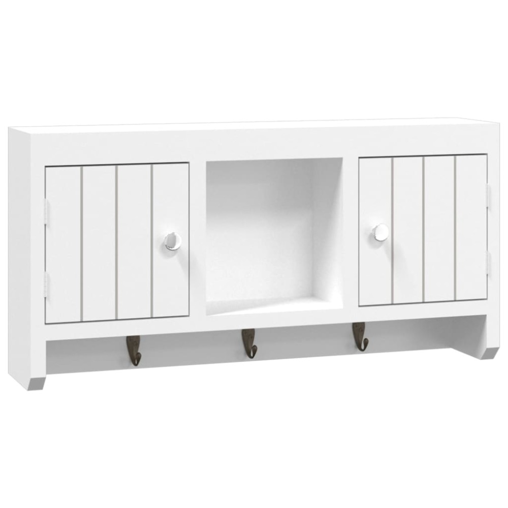 vidaXL Dulap de chei, alb, 40x8,5x20 cm, lemn prelucrat și oțel