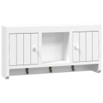 vidaXL Dulap de chei, alb, 40x8,5x20 cm, lemn prelucrat și oțel