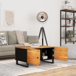 vidaXL Măsuță de cafea, 80x50x40 cm, lemn masiv acacia/lemn prelucrat vidaXL Măsuță de cafea, 80x50x40 cm, lemn masiv acacia/lemn prelucrat