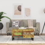 vidaXL Măsuță de cafea, 80x50x40 cm lemn masiv reciclat/lemn prelucrat vidaXL Măsuță de cafea, 80x50x40 cm lemn masiv reciclat/lemn prelucrat