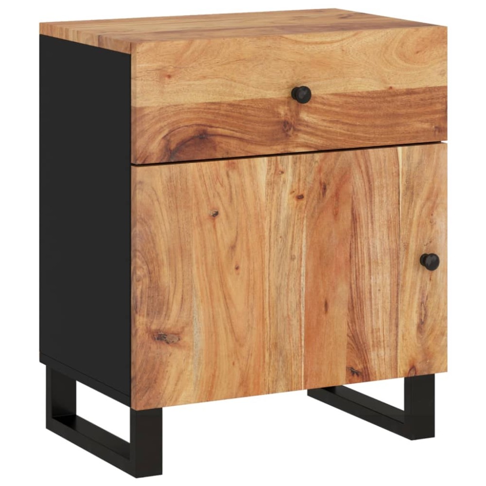 vidaXL Noptieră, 50x33x60 cm, lemn masiv acacia și lemn prelucrat