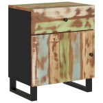 vidaXL Noptieră, 50x33x60 cm, lemn masiv reciclat și lemn prelucrat