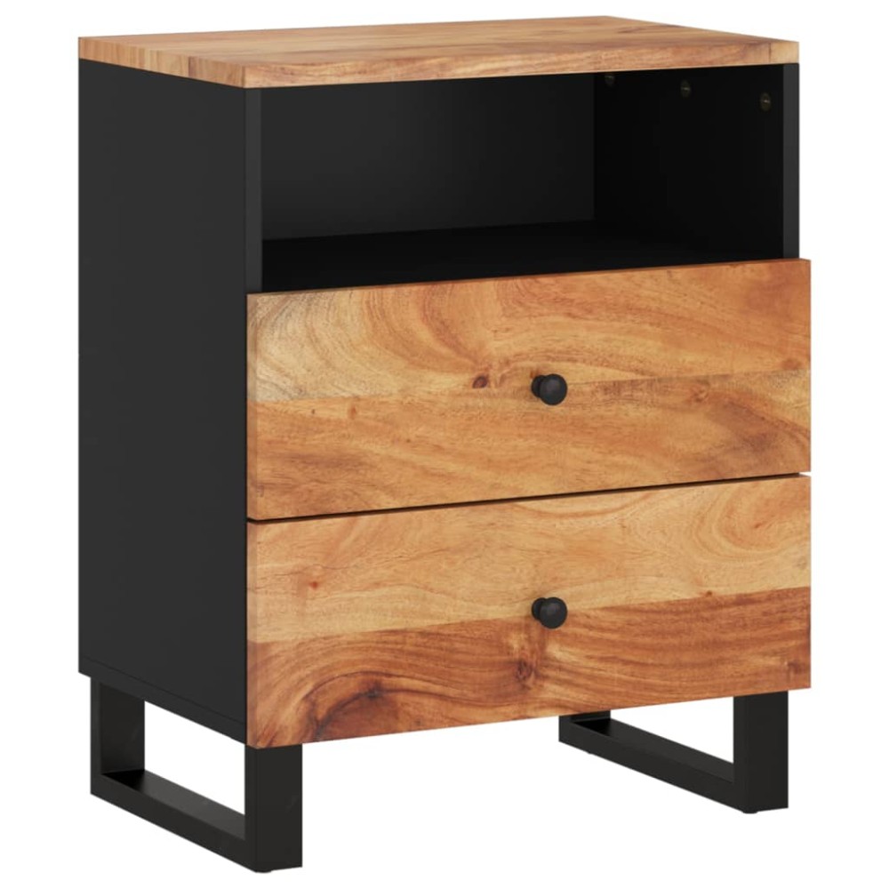 vidaXL Noptieră, 50x33x62 cm, lemn masiv acacia și lemn prelucrat