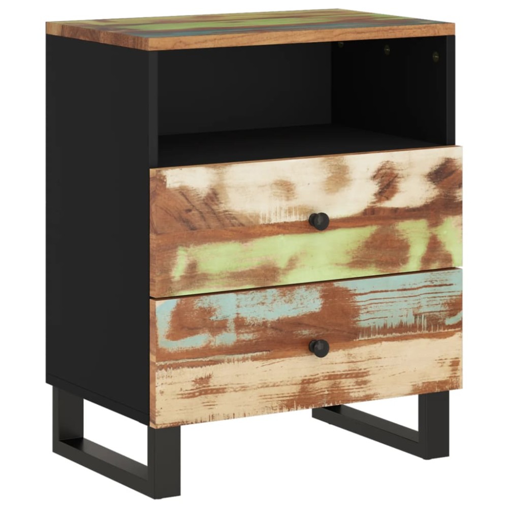 vidaXL Noptieră, 50x33x62 cm, lemn masiv reciclat și lemn prelucrat