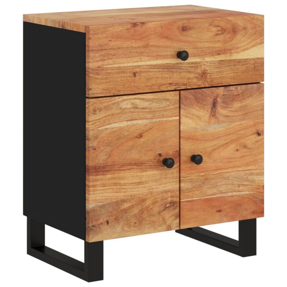 vidaXL Noptieră, 50x33x60 cm, lemn masiv acacia și lemn prelucrat