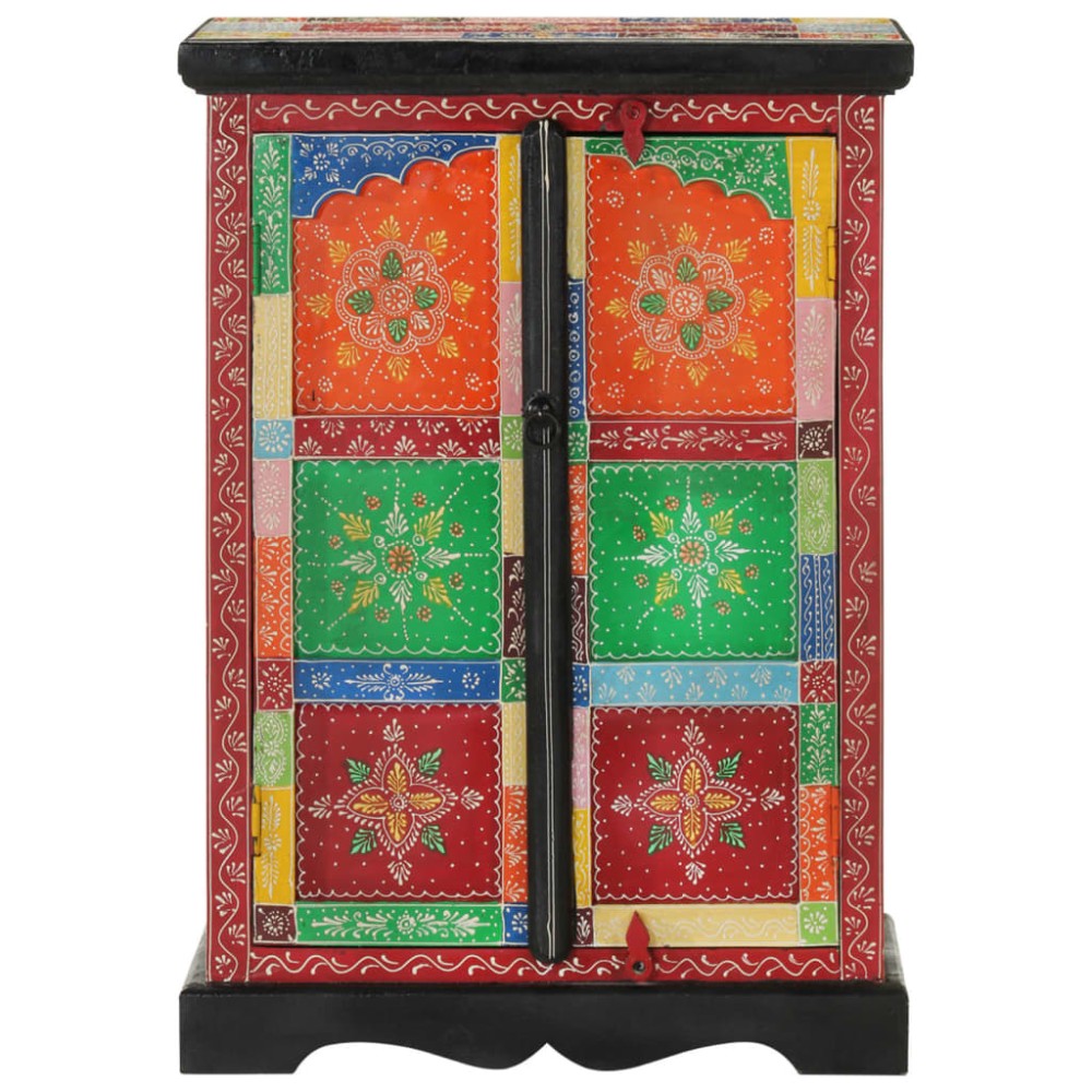 vidaXL Dulap pictată manual cu uși 53x30x75 cm, lemn masiv de mango