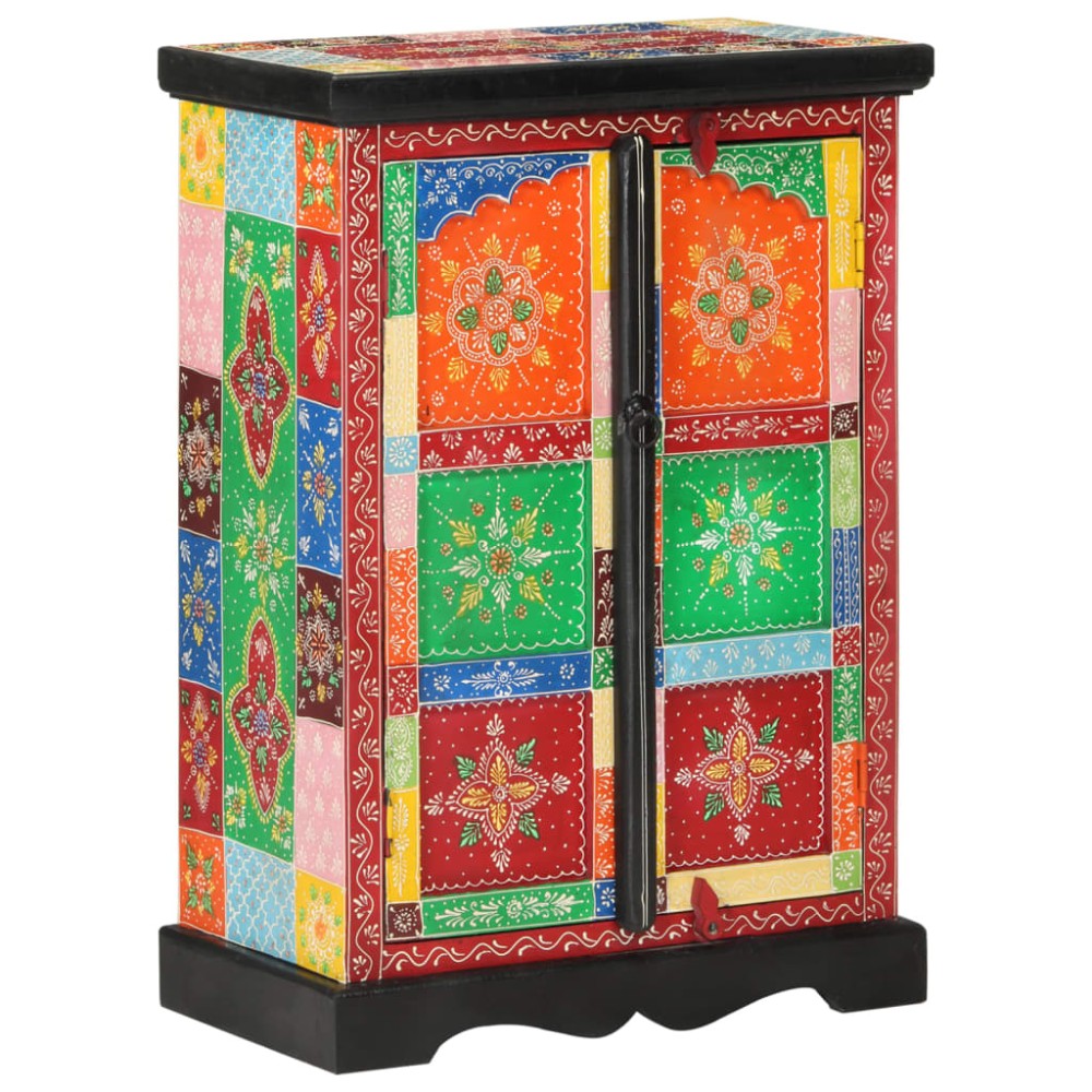 vidaXL Dulap pictată manual cu uși 53x30x75 cm, lemn masiv de mango
