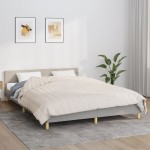 vidaXL Pătură cu greutăți, crem deschis, 220x235 cm, 15 kg, textil vidaXL Pătură cu greutăți, crem deschis, 220x235 cm, 15 kg, textil