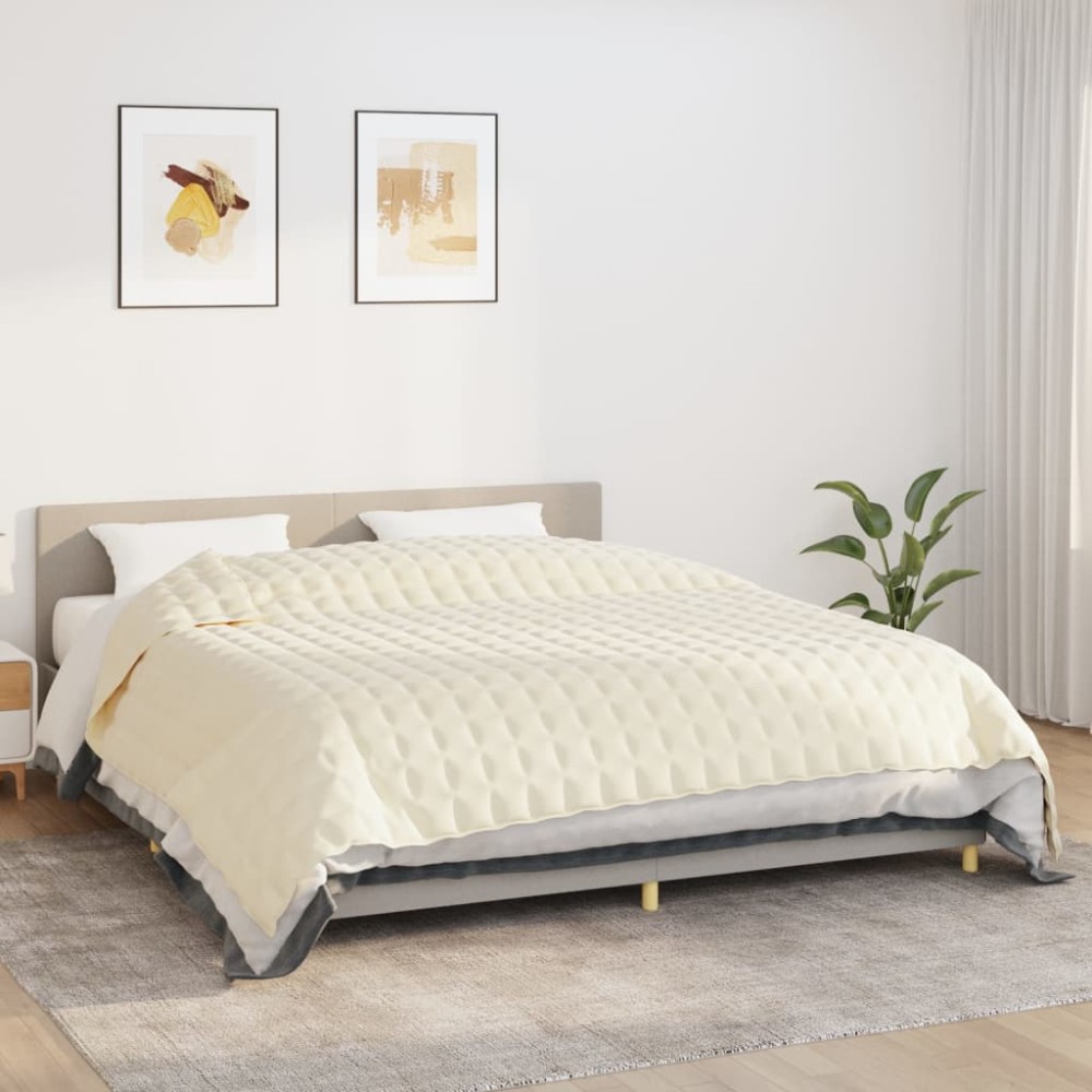 vidaXL Pătură cu greutăți, crem deschis, 220x260 cm, 15 kg, textil