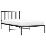 vidaXL Cadru de pat din metal cu tăblie, negru, 100x200 cm