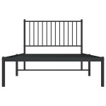 vidaXL Cadru de pat din metal cu tăblie, negru, 100x200 cm