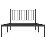 vidaXL Cadru de pat din metal cu tăblie, negru, 107x203 cm
