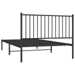 vidaXL Cadru de pat din metal cu tăblie, negru, 107x203 cm