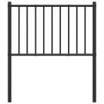 vidaXL Tăblie de pat metalică, negru, 80 cm