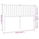 vidaXL Tăblie de pat metalică, negru, 120 cm
