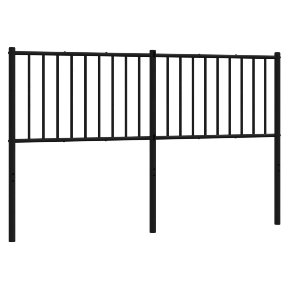 vidaXL Tăblie de pat metalică, negru, 160 cm