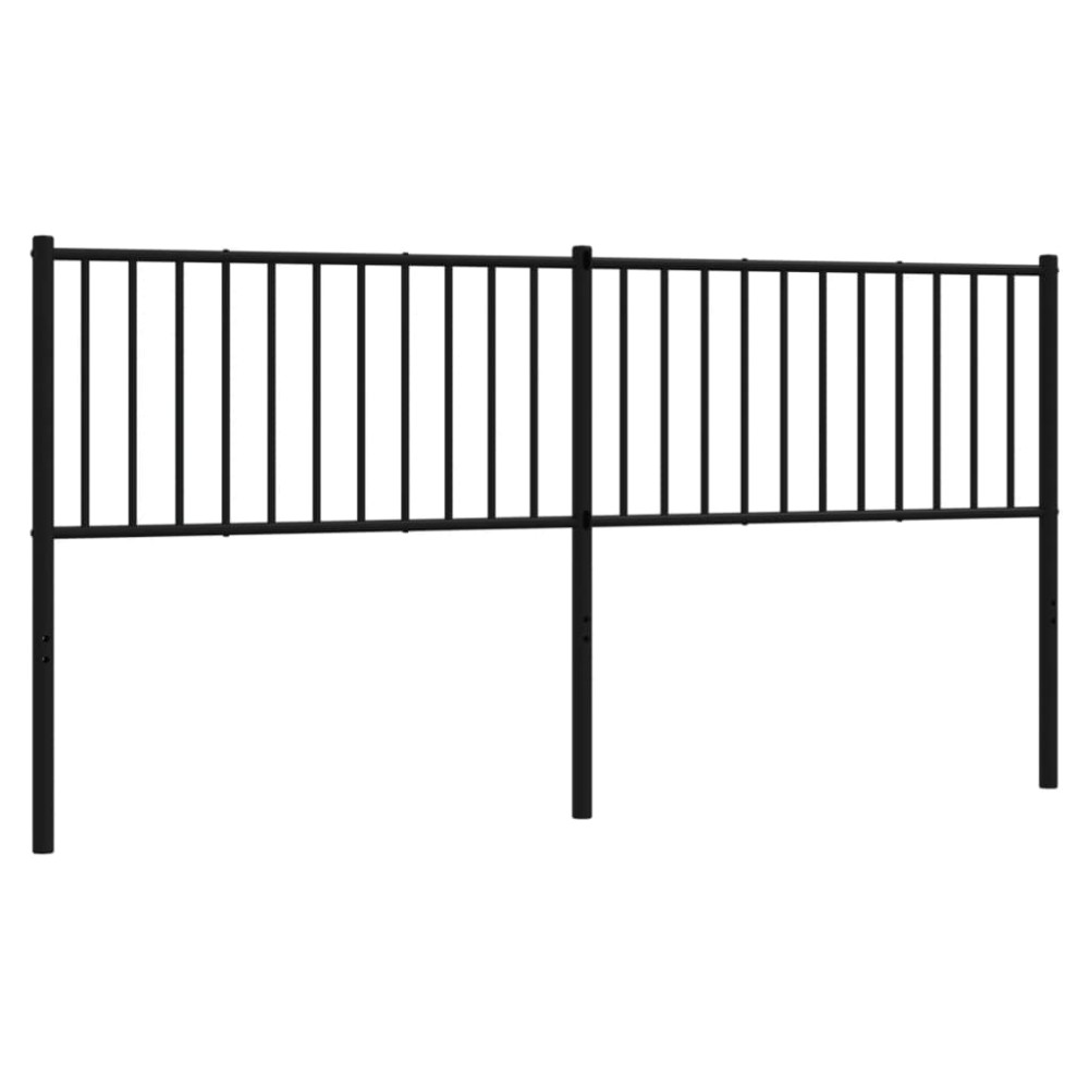 vidaXL Tăblie de pat metalică, negru, 180 cm