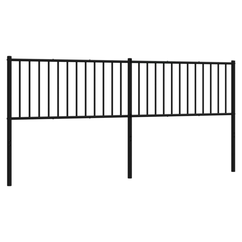 vidaXL Tăblie de pat metalică, negru, 200 cm