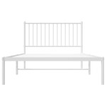vidaXL Cadru de pat din metal cu tăblie, alb, 107x203 cm