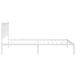vidaXL Cadru de pat din metal cu tăblie, alb, 107x203 cm