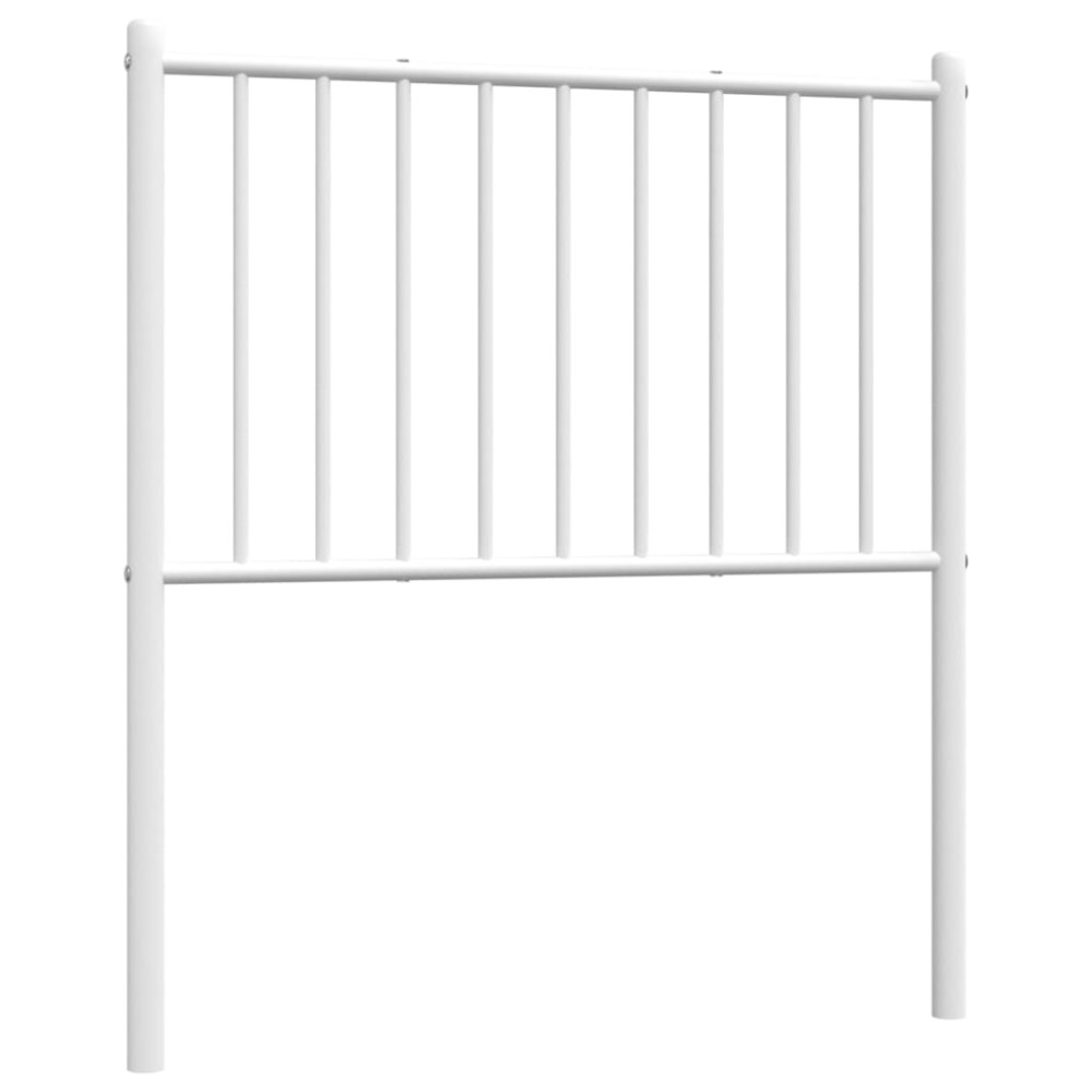 vidaXL Tăblie de pat metalică, alb, 75 cm