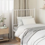 vidaXL Tăblie de pat metalică, alb, 75 cm vidaXL Tăblie de pat metalică, alb, 75 cm
