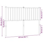 vidaXL Tăblie de pat metalică, alb, 120 cm