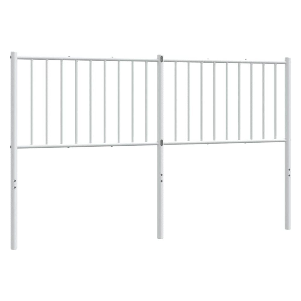 vidaXL Tăblie de pat metalică, alb, 150 cm