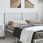 vidaXL Tăblie de pat metalică, alb, 150 cm vidaXL Tăblie de pat metalică, alb, 150 cm