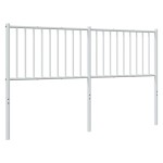vidaXL Tăblie de pat metalică, alb, 160 cm