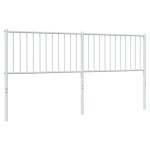 vidaXL Tăblie de pat metalică, alb, 180 cm