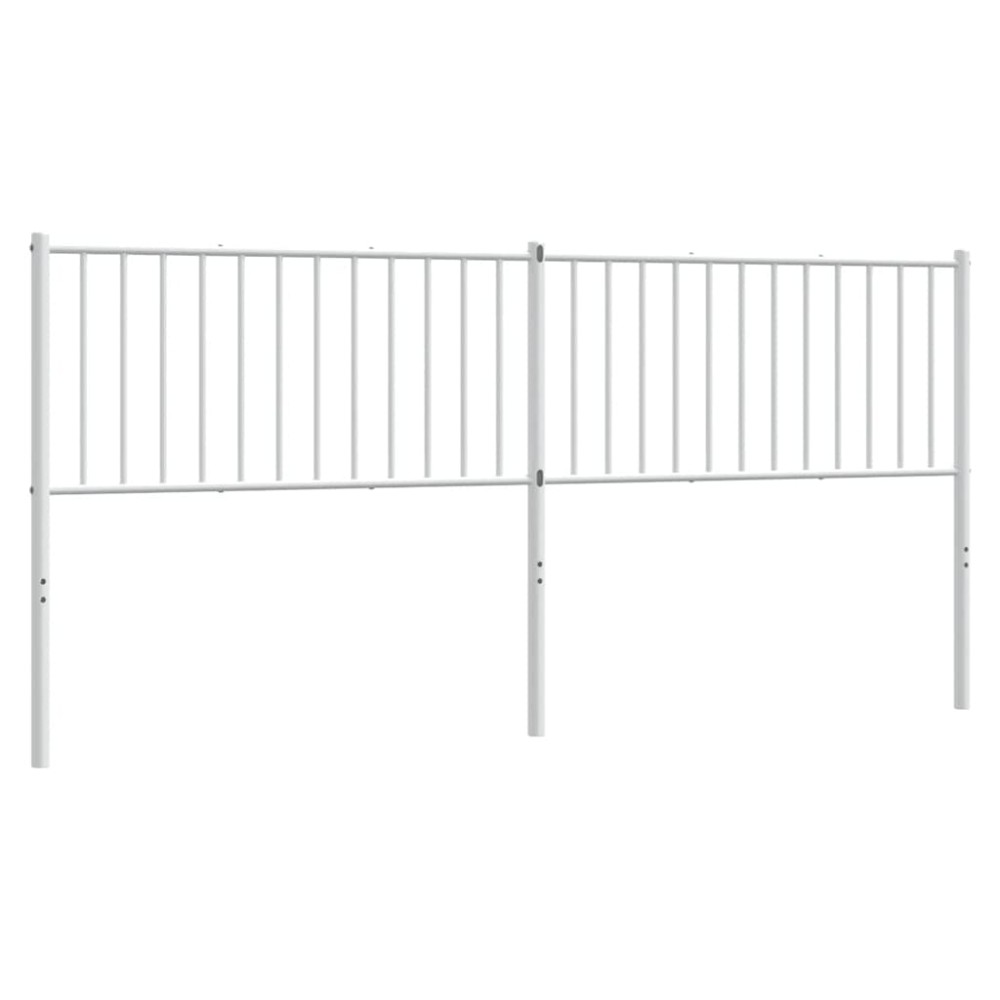 vidaXL Tăblie de pat metalică, alb, 193 cm