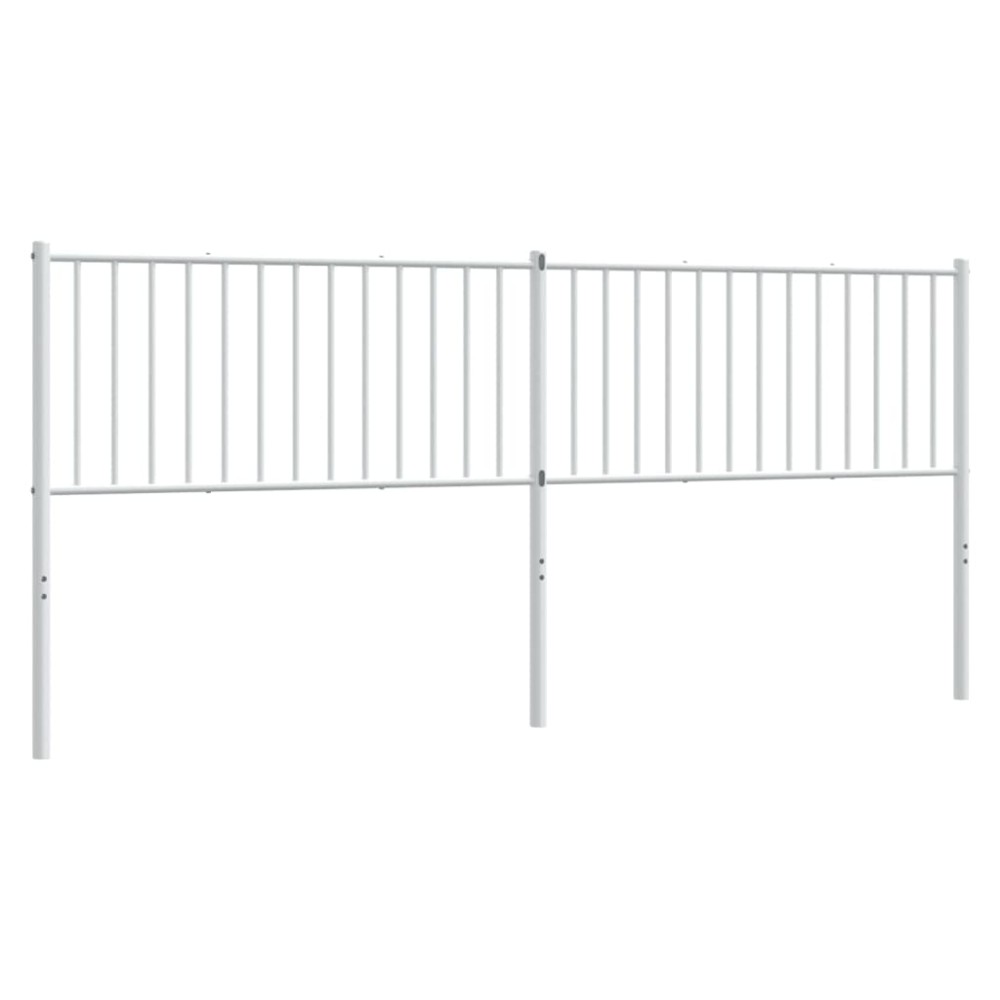 vidaXL Tăblie de pat metalică, alb, 200 cm