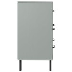 vidaXL Servantă cu 3 sertare, gri, 77x40x79,5 cm, lemn masiv OSLO