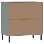 vidaXL Servantă cu 3 sertare, gri, 77x40x79,5 cm, lemn masiv OSLO