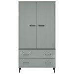 vidaXL Șifonier cu picioare metalice OSLO, gri, 90x55x172,5 cm, lemn