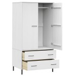 vidaXL Șifonier cu picioare metalice OSLO, alb, 90x55x172,5 cm, lemn vidaXL Șifonier cu picioare metalice OSLO, alb, 90x55x172,5 cm, lemn