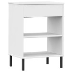 vidaXL Dulap consolă cu picioare metalice „OSLO”, alb, lemn masiv pin vidaXL Dulap consolă cu picioare metalice „OSLO”, alb, lemn masiv pin