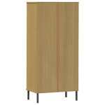 vidaXL Bibliotecă cu 2 sertare OSLO, maro, 60x35x128,5 cm, lemn masiv vidaXL Bibliotecă cu 2 sertare OSLO, maro, 60x35x128,5 cm, lemn masiv