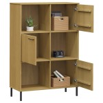 vidaXL Bibliotecă cu picioare metalice OSLO, maro, 90x35x128,5 cm lemn