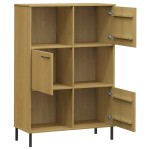 vidaXL Bibliotecă cu picioare metalice OSLO, maro, 90x35x128,5 cm lemn