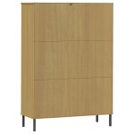 vidaXL Bibliotecă cu picioare metalice OSLO, maro, 90x35x128,5 cm lemn