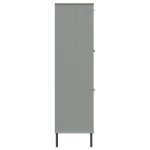 vidaXL Bibliotecă cu picioare metalice OSLO, gri, 90x35x128,5 cm, lemn